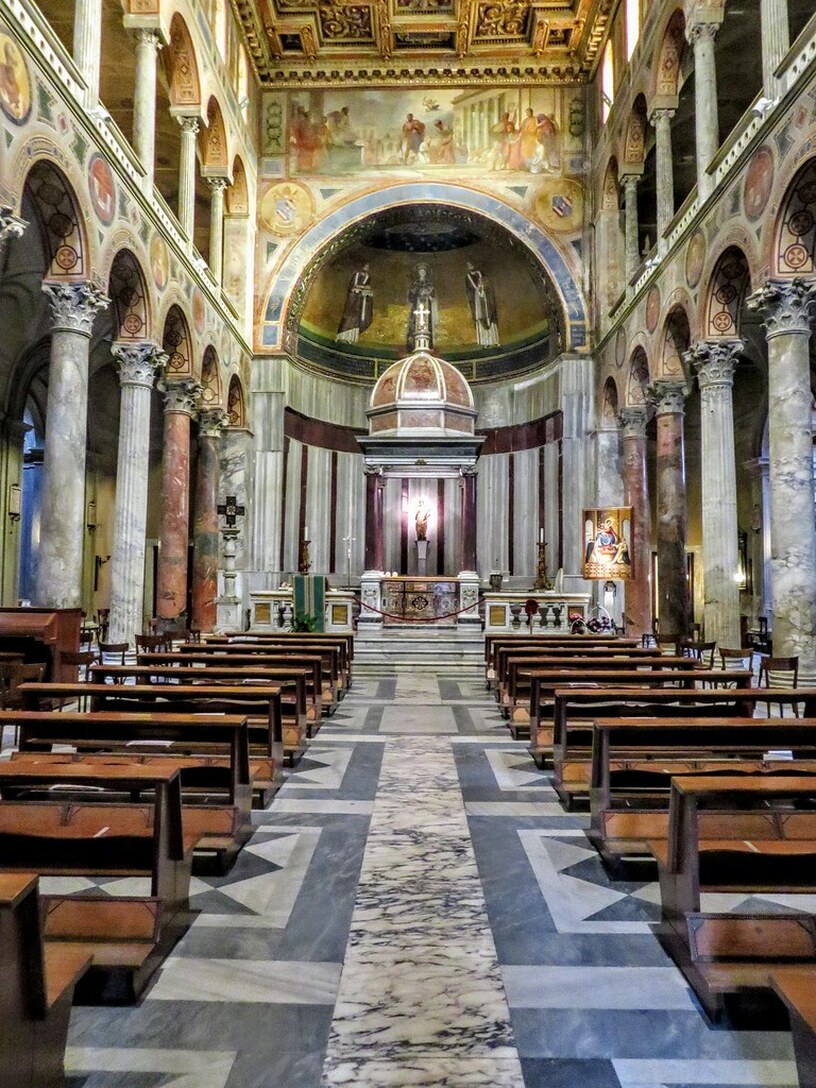 Nave, church of Sant' Agnese fuori le Mura, Rome