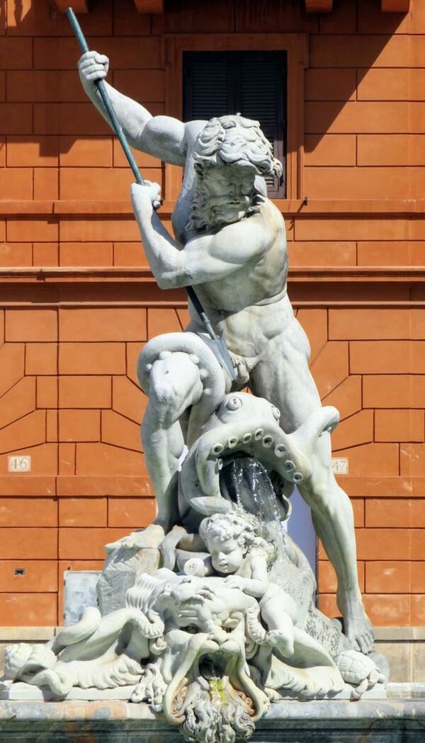 Neptune by Antonio della Bitta, the Fountain of Neptune, Piazza Navona, Rome