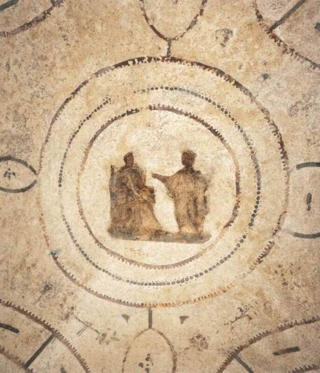 Oldest known image of the Annunciation, Catacombs of Priscilla, Rome