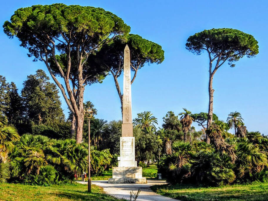 One of the two 19th century obelisks in Villa Torlonia, Rome