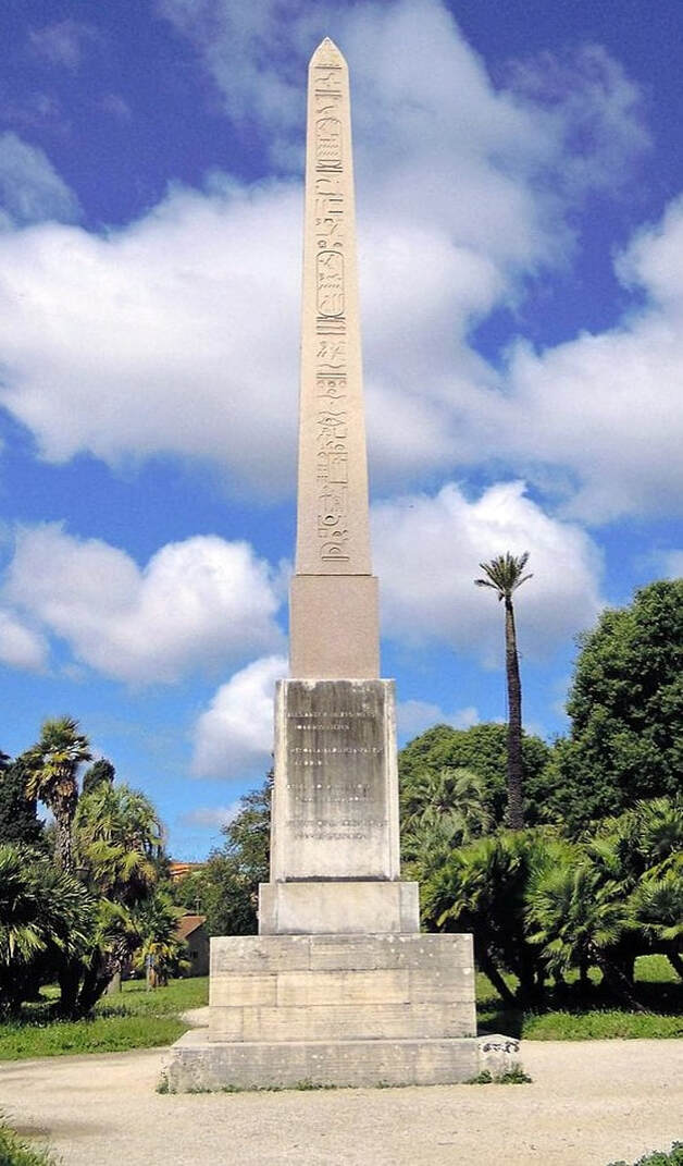 One of the two obelisks of Villa Torlonia, Rome