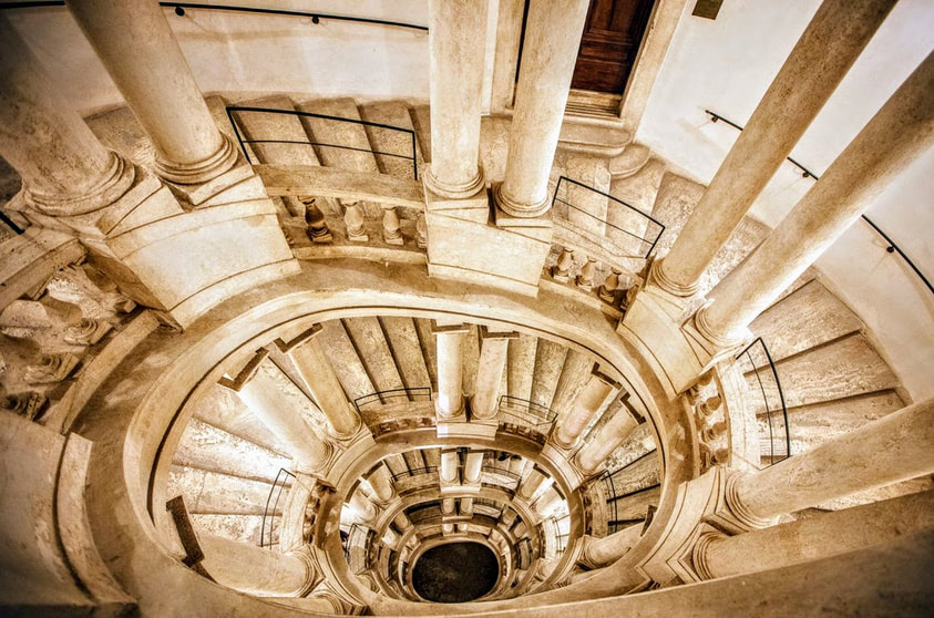 Oval staircase by Borromini, Palazzo Barberini, Rome