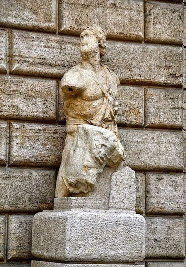 Pasquino, one of the six' Talking' Statues of Rome