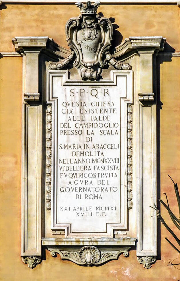 Plaque, church of Santa Rita da Cascia in Campitelli, Rome 