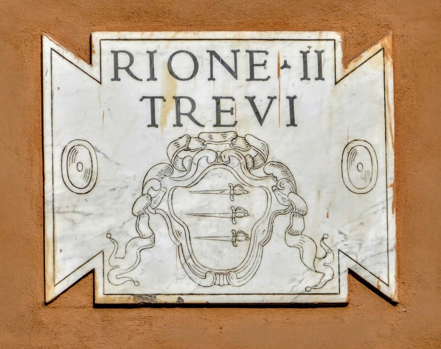Plaque of the Rione Trevi, Rome