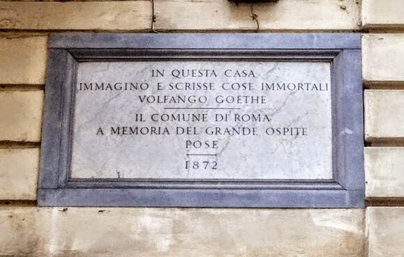 Plaque to Goethe, Via del Corso, Rome
