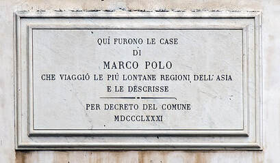 Plaque to Marco Polo, Venice