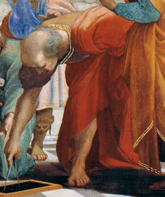Portrait of Bramante as Euclid, School of Athens by Raphael, Vatican Museums, Rome