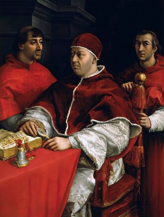 Portrait of Pope Leo X by Raphael, Uffizi Gallery, Florence