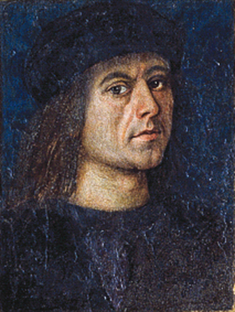 Self-portrait of the painter Pinturicchio, Santa Maria Maggiore, Spello