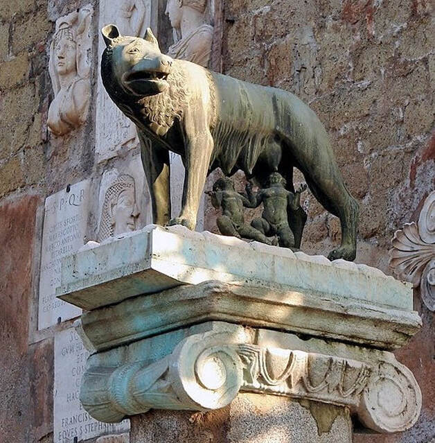 She-wolf suckling Romulus and Remus, Piazza del Campidoglio, Rome