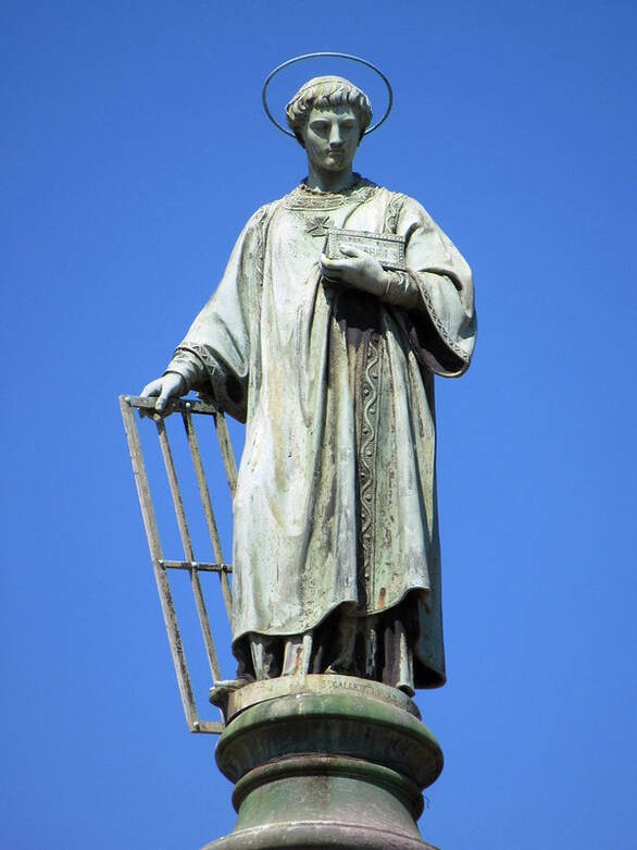 Statue of Saint Lawrence, church of San Lorenzo fuori le Mura, Rome