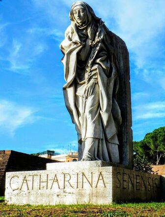 Statue of St Catherine of Siena (1961) by Francesco Messina, Gardens of Castel Sant' Angelo, Rome