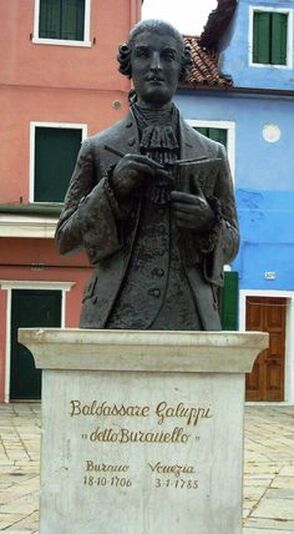 Statue of the composer Baldassare Galuppi (1706-85), Burano, Venice