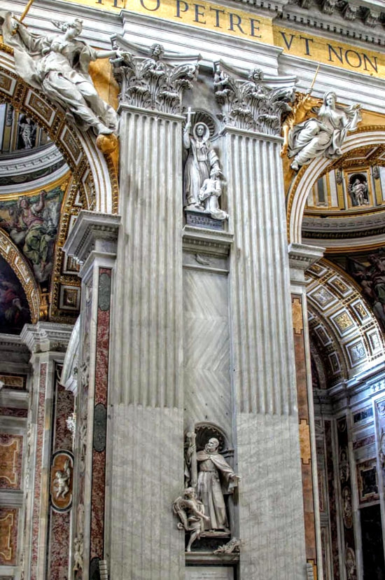 Statues of St Peter of Alcantara & St Lucy Filippini, nave of St Peter's Basilica, Rome