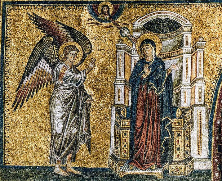 The Annunciation, Mosaic by Jacopo Torriti, Santa Maria Maggiore, Rome