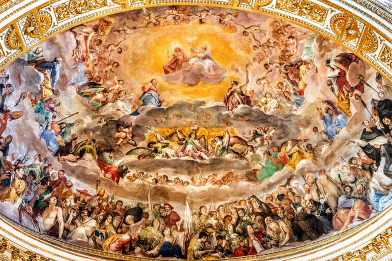 The Glory of Heaven, fresco by Giovanni da San Giovanni, apse of the church of Santi Quattro Coronati, Rome