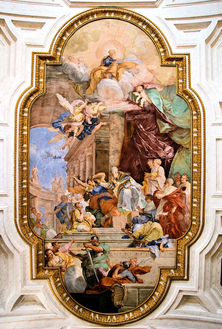 The Miracle of the Chains (1706) by Giovanni Battista Parodi, church of San Pietro in Vincoli, Rome