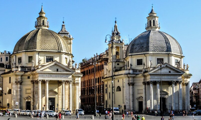 The 'Twin' churches, Piazza del Popolo, Rome