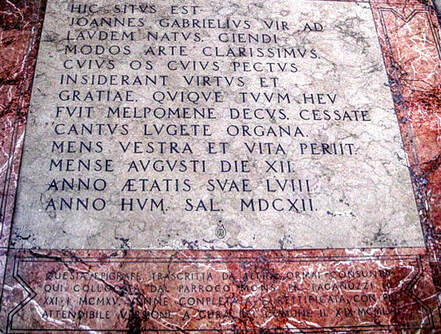 Tomb of the composer Giovanni Gabrieli, Santo Stefano, Venice