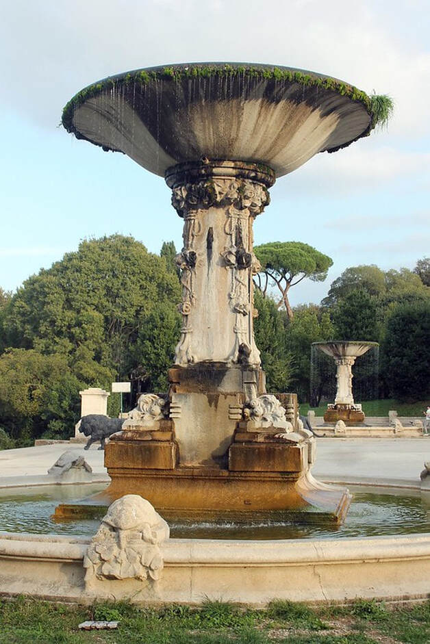 Twin fountains of Valle Giulia, Rome