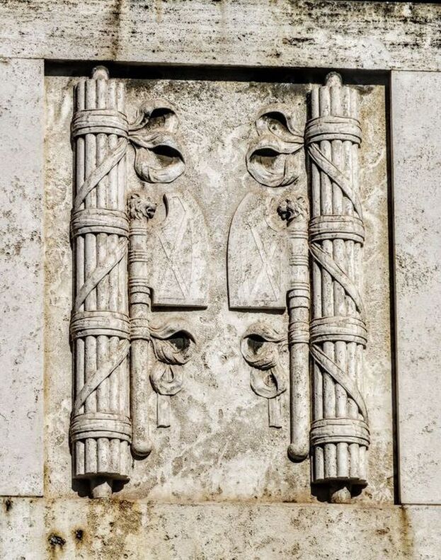 Two fasces, Viaduct of the Vatican State Railway Line (1929-33), Rome