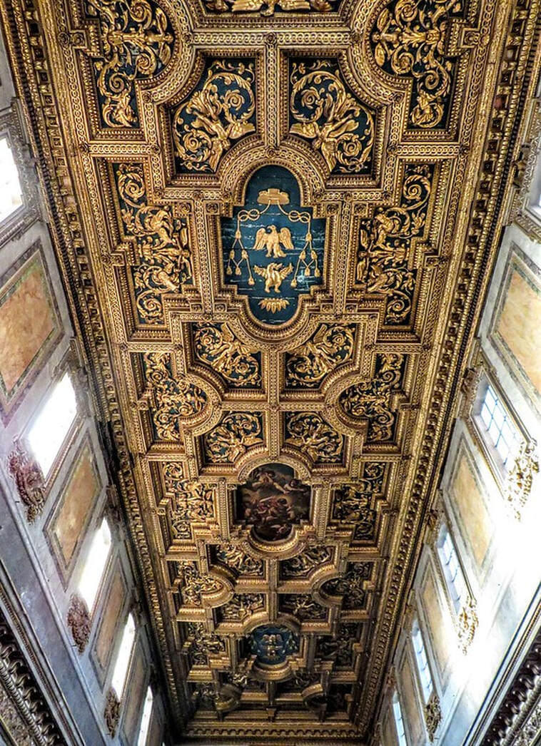 Wooden ceiling, church of San Crisogono, Rome