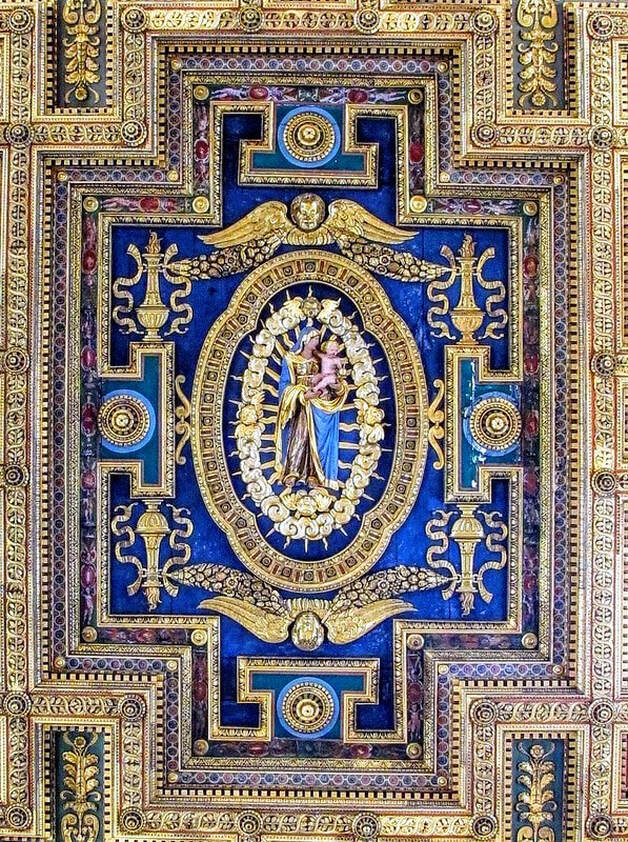 Wooden ceiling of church of Santa Maria in Aracoeli, Rome
