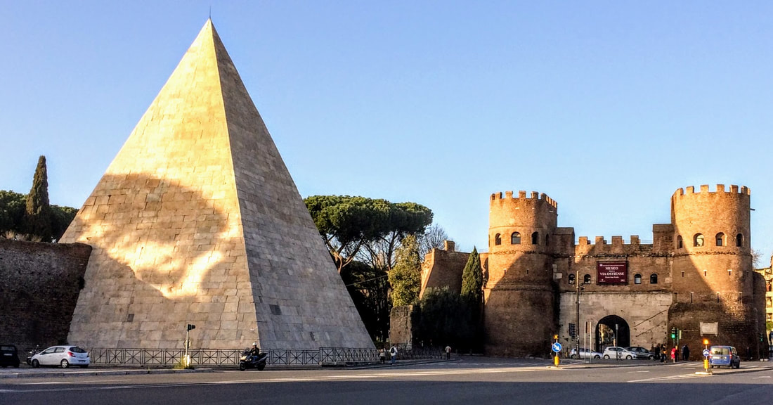 Pyramid of Gaius Cestius & the Porta San Paolo, Rome
