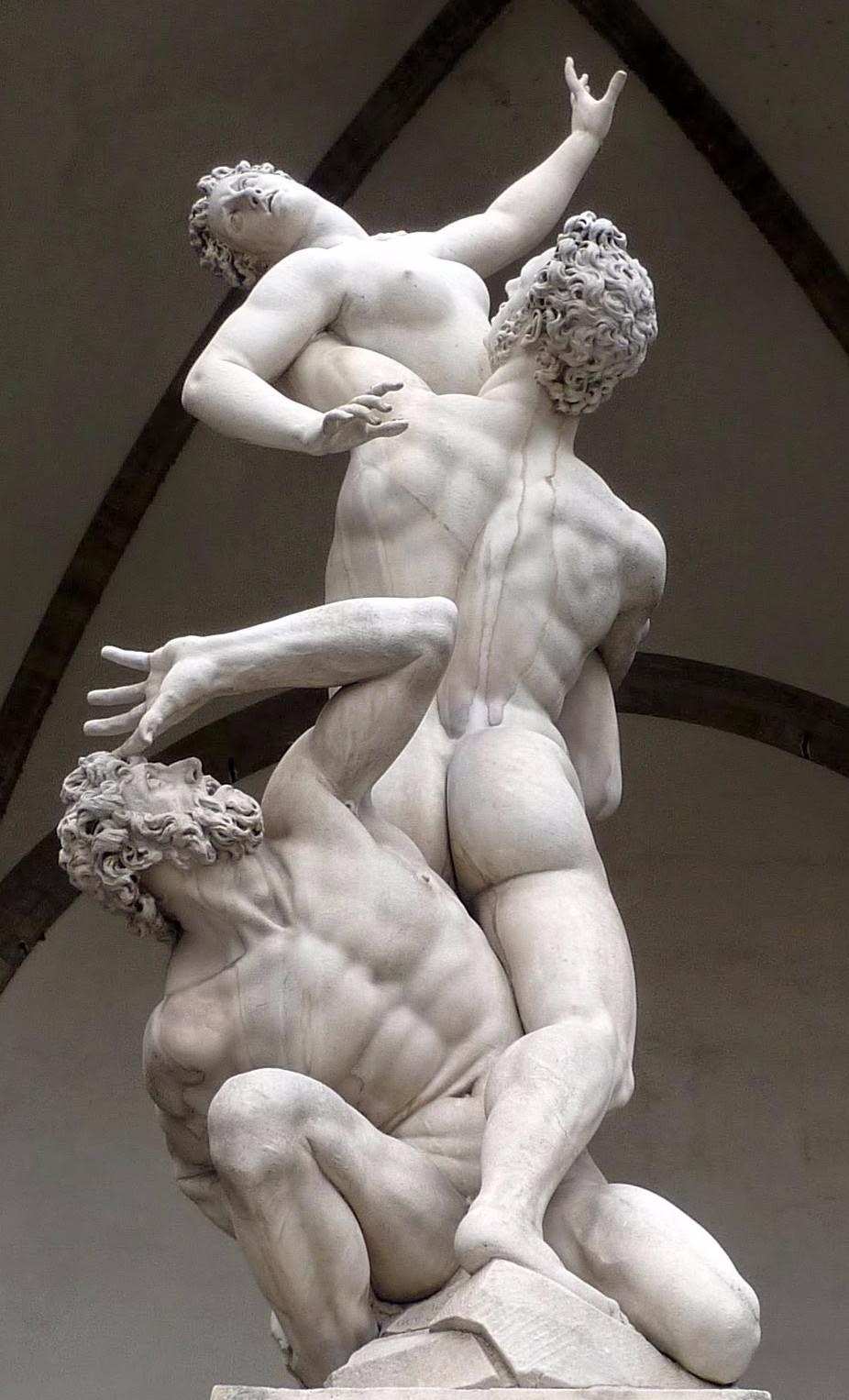 Rape of the Sabine Woman by Giambologna, Loggia dei Lanzi, Florence