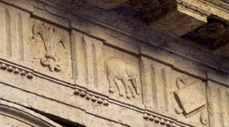Relief of Annone (Hanno), the elephant of Pope Leo X, Palazzo Baldassini, Rome