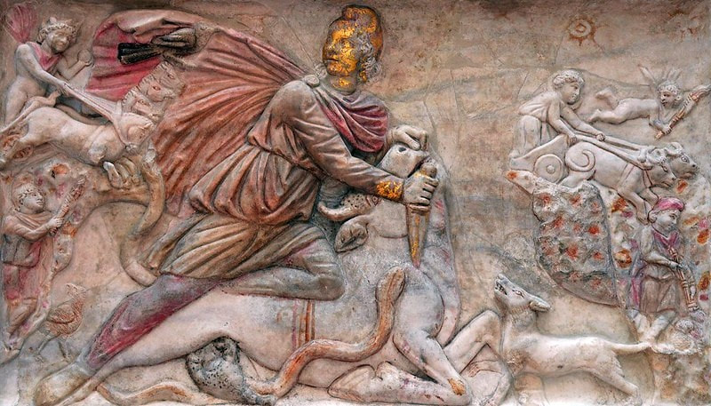 Relief of Mithras (found under the church of Santo Stefano Rotondo), Baths of Diocletian, Rome