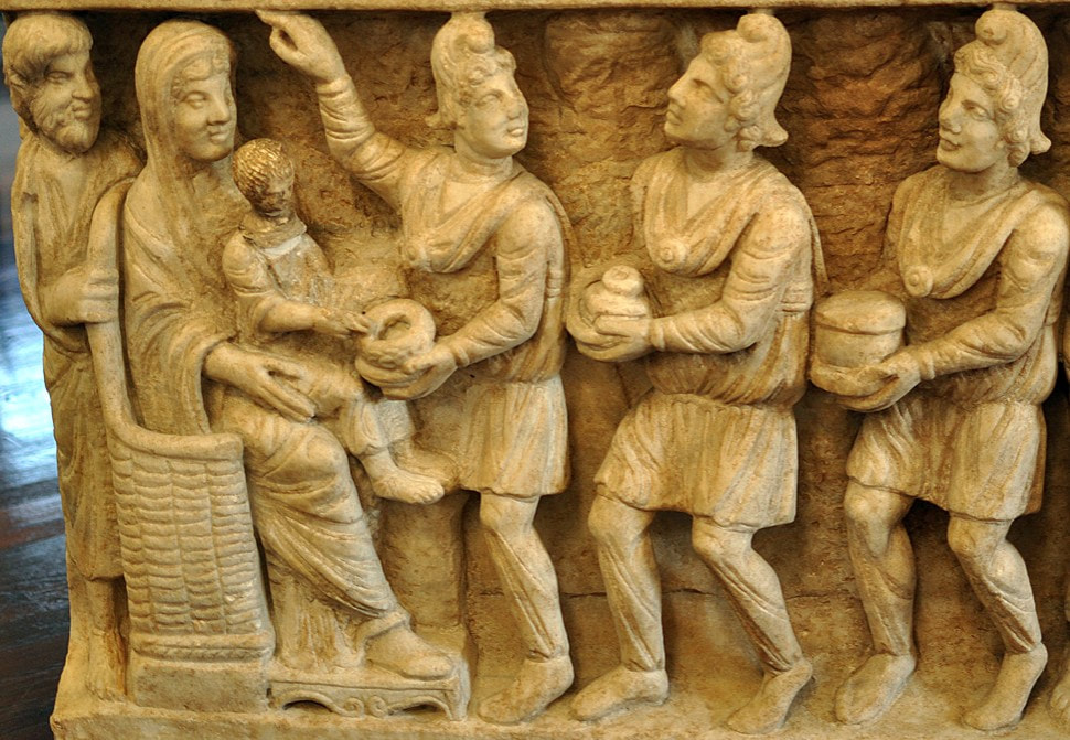 Relief of the Adoration of the Magi, 4th century sarcophagus, Vatican Museums, Rome