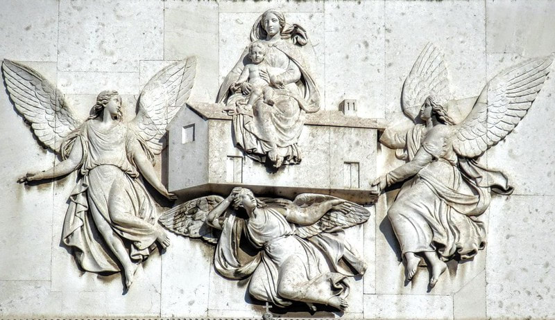 Relief of the Madonna of Loreto by Rinaldi, San Salvatore in Lauro, Rome