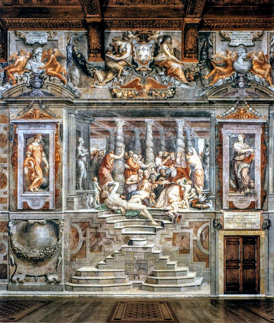 Sala dei Cento Giorni (Hall of a Hundred Days),  frescoes by Vasari, Palazzo della Cancelleria, Rome