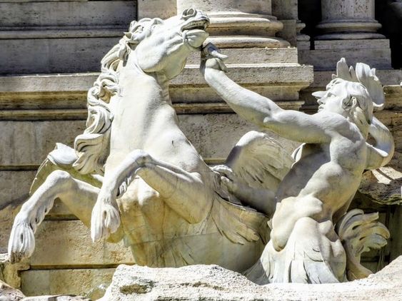 Triton and Sea Horse, Trevi Fountain, Rome