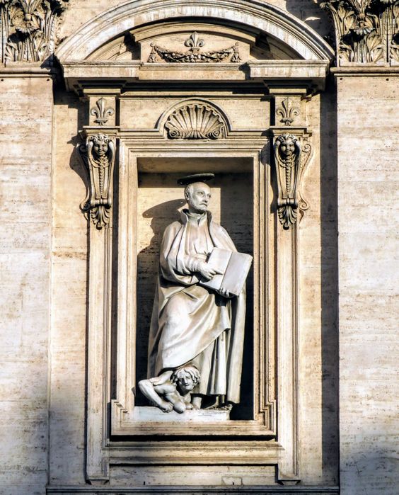 'St Ignatius Loyola Trampling on Heresy', facade of the Chiesa del Gesù, Rome.jpg