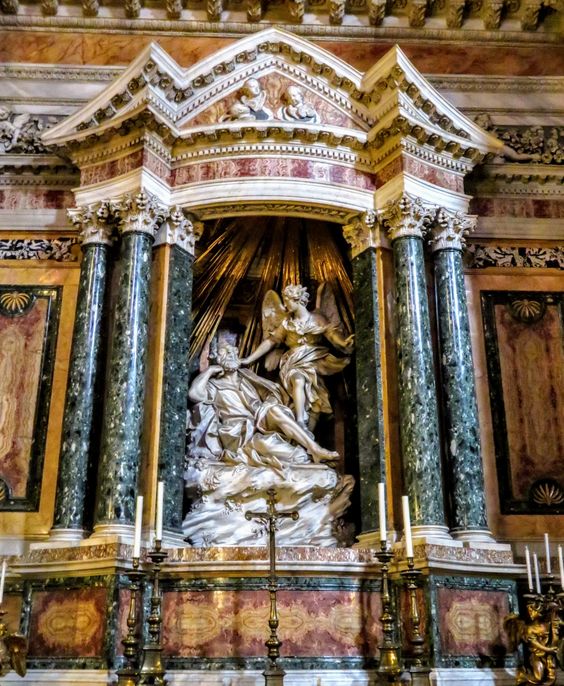 'St Joseph and Angel', sculpture by Domenico Guidi, Chapel of St Joseph, church of Santa Maria della Vittoria, Rome