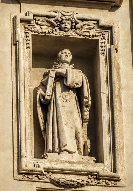St Thomas Aquinas, facade of the church of Santi Domenico e Sisto, Rome