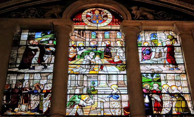 Stained glass window, Santa Maria del Popolo, Rome