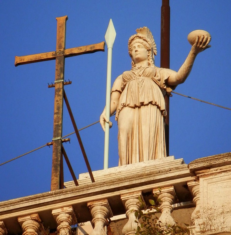 Statue of Minerva, Palazzo del Senatorio, Piazza del Campidoglio, Rome.