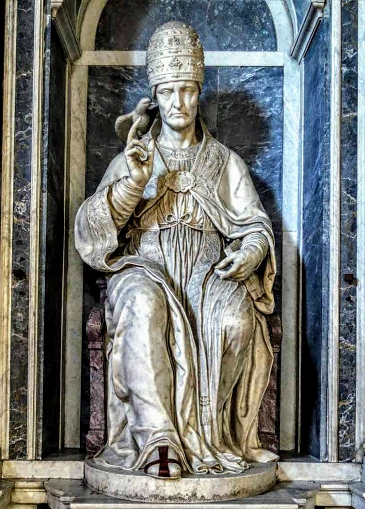 Statue of Pope Gregory the Great by Nicolas Cordier, Oratorio di Santa Barbara al Celio, Rome