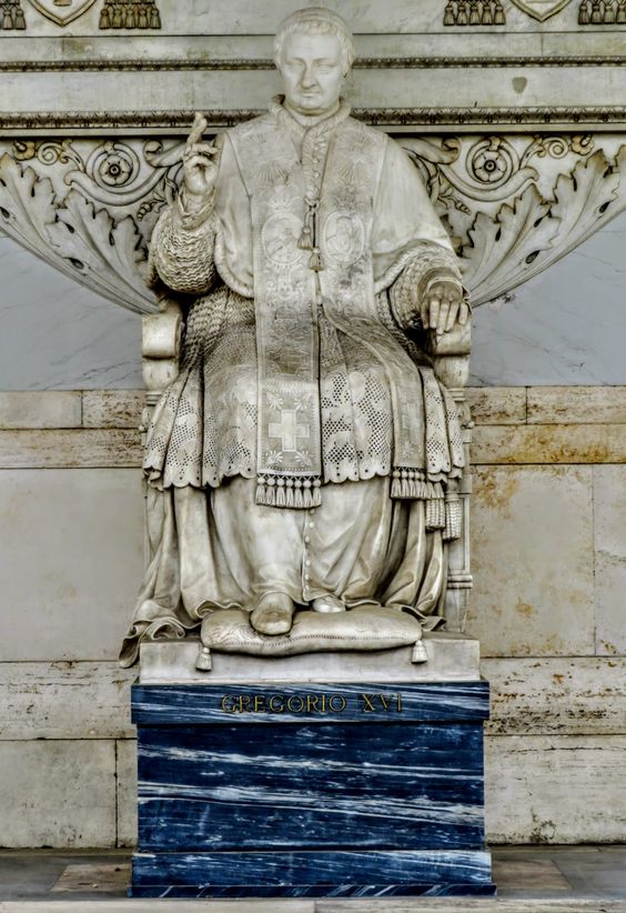 Statue of Pope Gregory XVI (r. 1831-46) by Rinaldo Rinaldi (1793-1873), church of San Paolo fuori le Mura, Rome