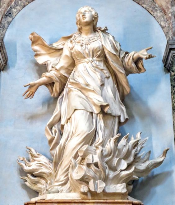 Statue of St Agnes (1660-64) by Ercole Ferrata (1610-86), the church of Sant' Agnese in Agone, Rome