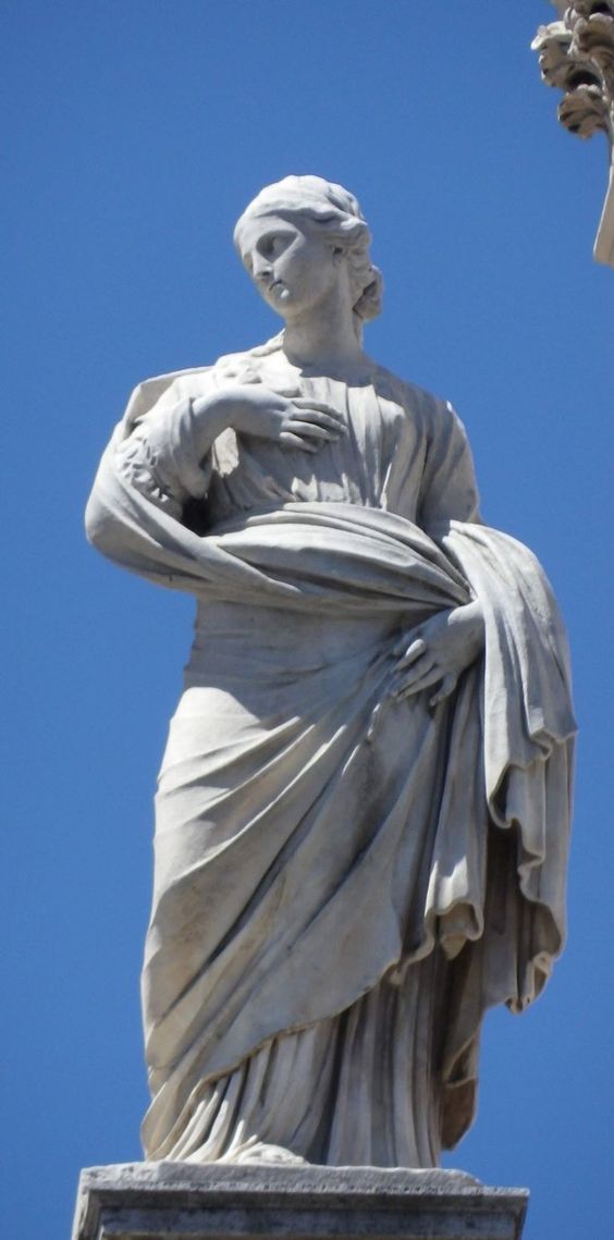 Statue of St Agnes, facade of the church of Sant' Agnese in Agone, Rome