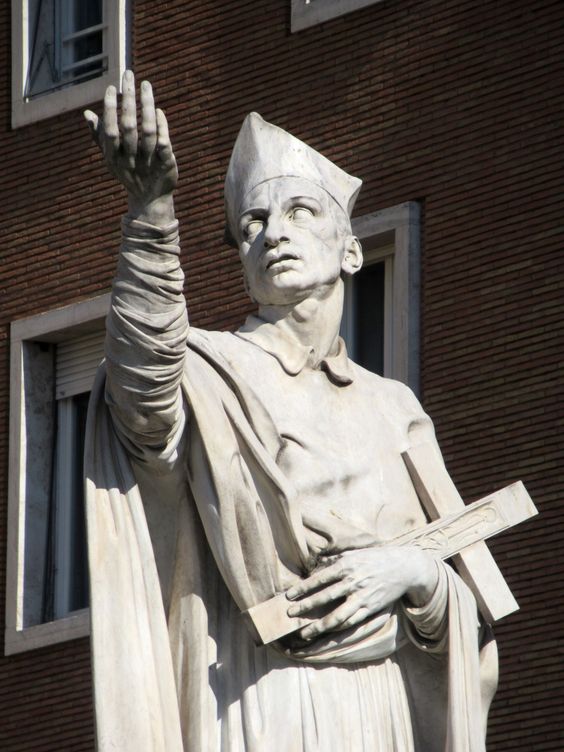 Statue of St Charles Borromeo, church of San Carlo al Corso, Rome