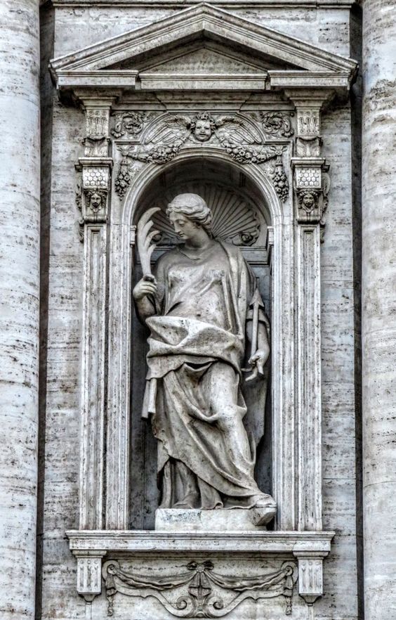 Statue of St Felicity of Rome, facade of the church of Santa Susanna, Rome