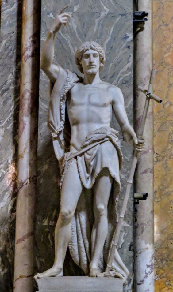 Statue of St John the Baptist by Giuseppe Obici (1807-78), church of Santa Maria sopra Minerva, Rome