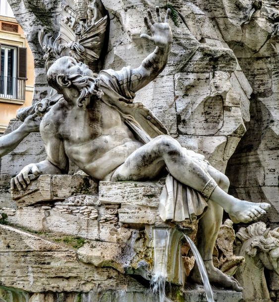 Statue of the River Plate, Fountain of the Four Rivers, Piazza Navona, Rome