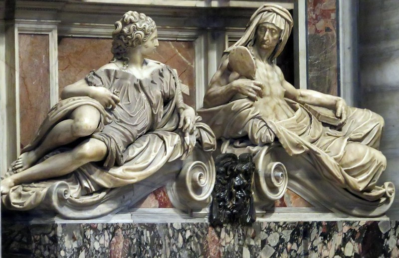 Statues of 'Justice' & 'Prudence', monument to Pope Paul III (r. 1534-49), St Peter's Basilica, Rome
